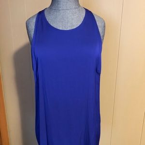 Milly Cobalt Stretch-Silk Keyhole Tank Top